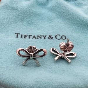 Tiffany & Co Sterling Silver Bow Studs